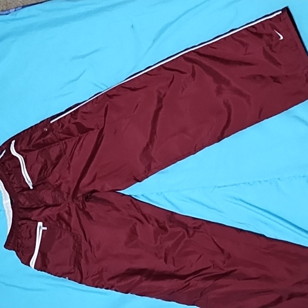 Nike Maroon Track Pants with White Trim